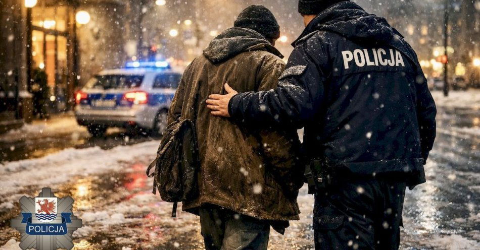 zdjęcie: Przechodzień uratował 51-latka leżącego w śniegu / fot. KMP w Słupsku