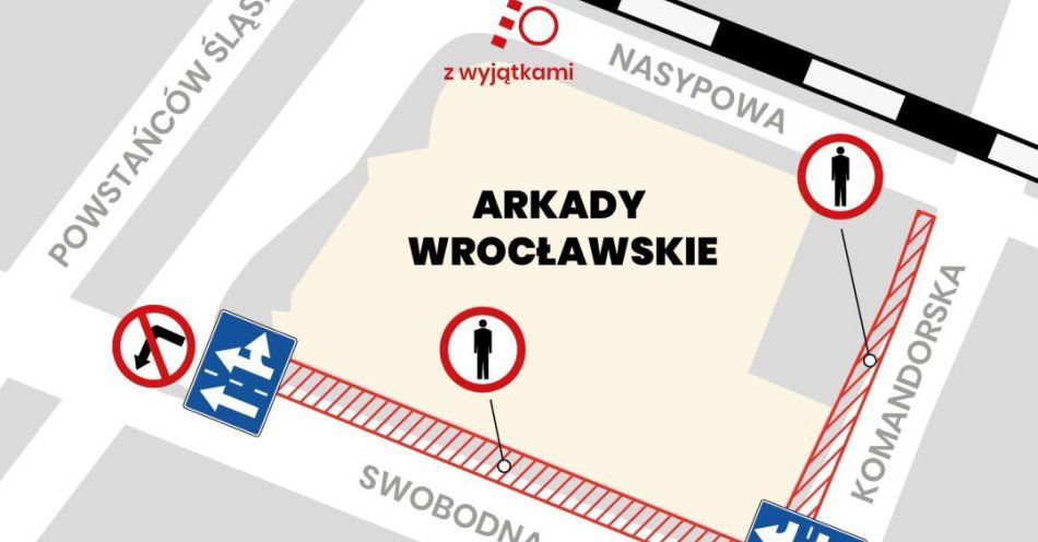 zdjęcie: Zmiany w organizacji ruchu w związku z rozbiórką Arkad Wrocławskich / fot. nadesłane