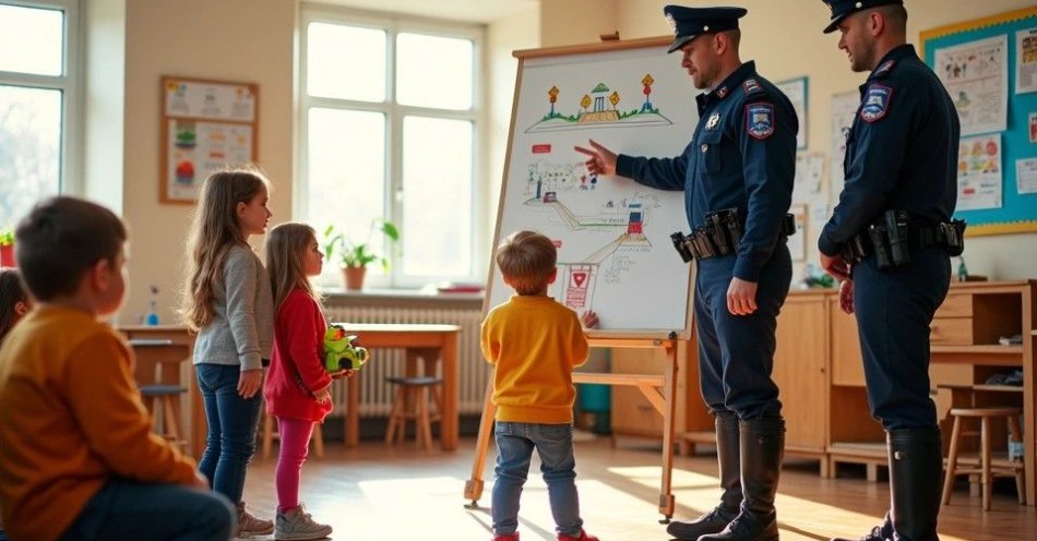 zdjęcie: Policjanci uczą najmłodszych zasad bezpieczeństwa w Reczu / TM/ przykładowa ilustracja
