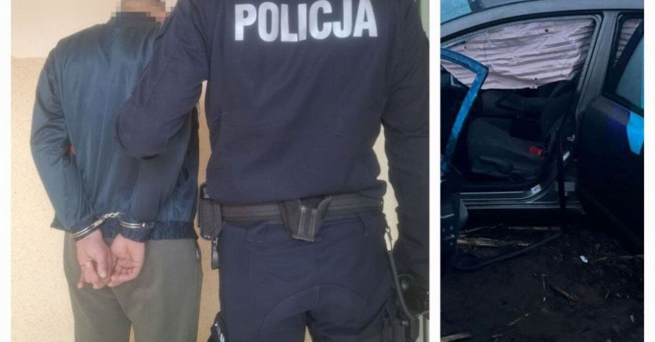 zdjęcie: Ucieczka po dachowaniu na K-53 zakończona zatrzymaniem / fot. KMP w Ostrołęce