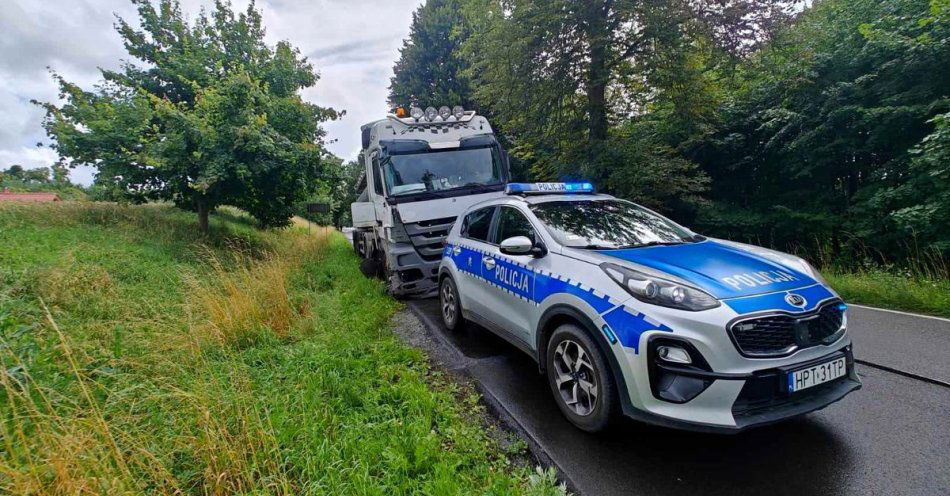 zdjęcie: Pękła mu opona i uderzył w drzewo. Sprawdzajmy stan techniczny naszych pojazdów / fot. KPP w Iławie