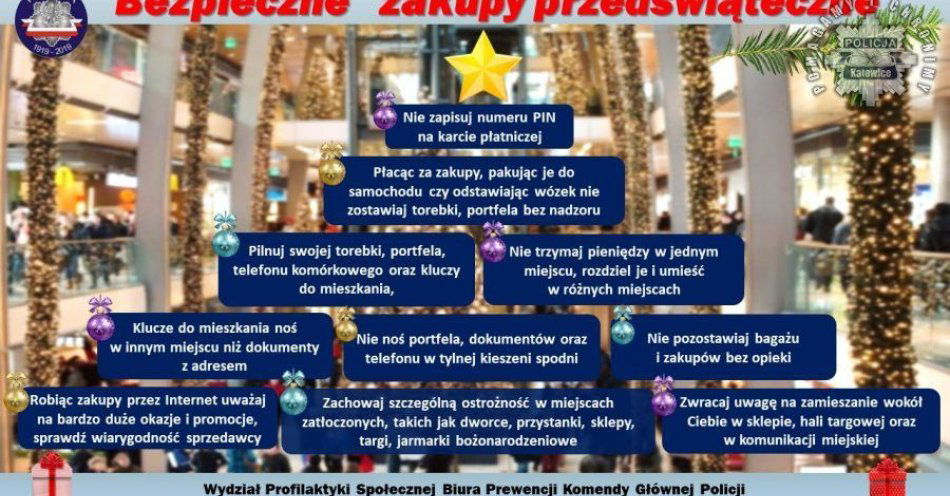 zdjęcie: Jak bezpiecznie robić zakupy przed świętami / fot. KPP w Nidzicy Bezpieczne zakupy przedświąteczne