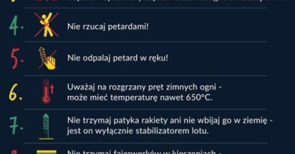 zdjęcie: Jak bezpiecznie używać fajerwerków w sylwestra / fot. KPP w Węgorzewie