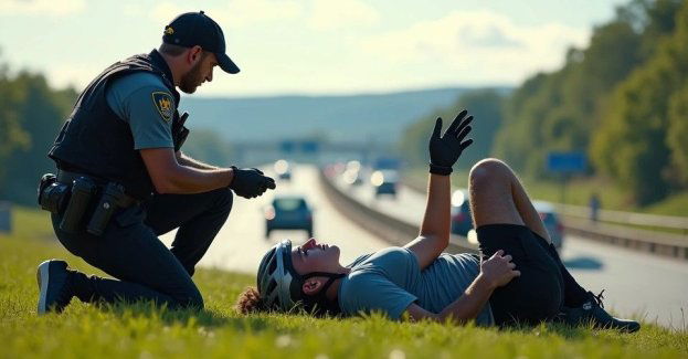 Rowerzysta zatrzymany na S19: spał na trawie ze zmęczenia