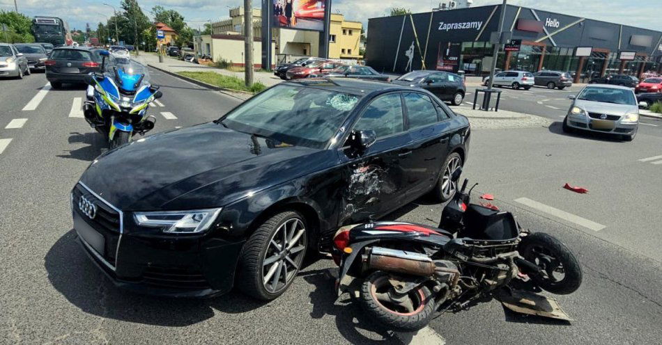 zdjęcie: Niebezpieczne zdarzenie z motorowerzystą / fot. KPP w Żninie