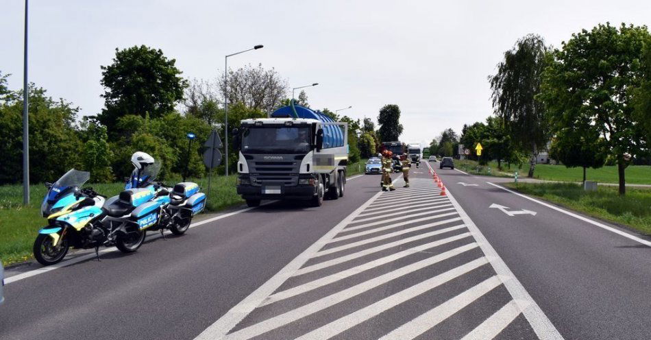 zdjęcie: Wypadek z udziałem motocyklisty / fot. KMP Zamość