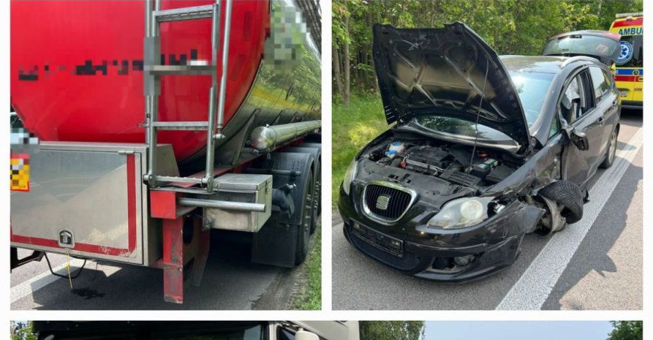 zdjęcie: Zderzenie ciężarówki i samochodu osobowego na DK-19 w Wandzinie / fot. KPP Lubartów