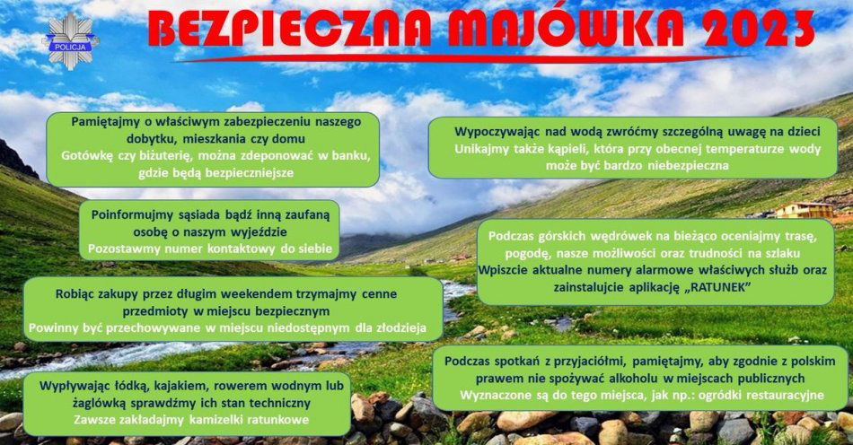 zdjęcie: Bezpieczna Majówka 2023 / fot. KPP w Świdnicy