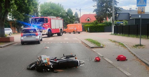 Potrącenie pieszego przez motorowerzystę