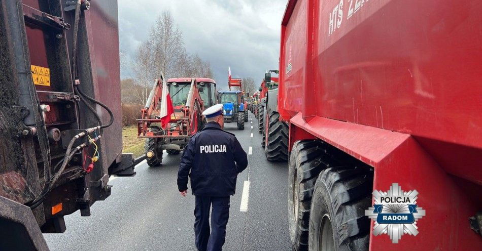 zdjęcie: Utrudnienia w ruchu na S7 w związku z planowanym protestem rolników / fot. KMP w Radomiu