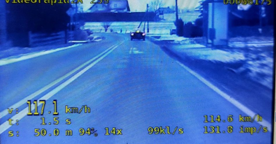 zdjęcie: Recydywa na drodze: 26-latek pędził 117 km/h / fot. KMP w Wadowicach