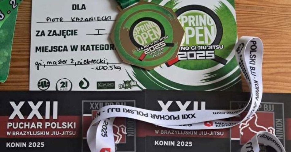 zdjęcie: Policjant dwukrotnym złotym medalistą w brazylijskim Jiu-Jitsu / fot. KPP w Golubiu-Dobrzyniu