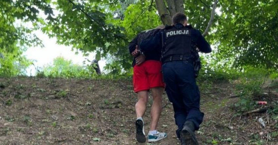 zdjęcie: Ukrył się przed wzrokiem policjantów, ale nie przed nosem psa służbowego / fot. KMP w Olsztynie