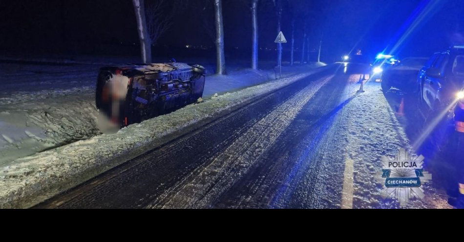 zdjęcie: Dwie osoby ranne w wypadku drogowym w Grudusku / fot. KPP w Ciechanowie