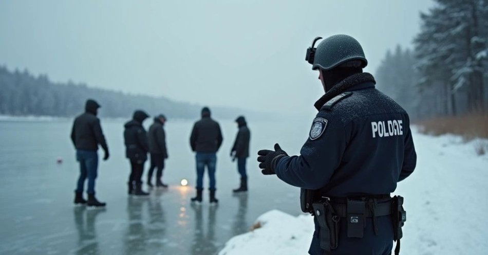 zdjęcie: Policja kontroluje zamarznięte zbiorniki wodne w powiecie / TM/ przykładowa ilustracja