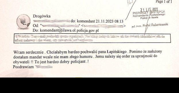 Jechała za szybko, została ukarana mandatem i…podziękowała policjantowi