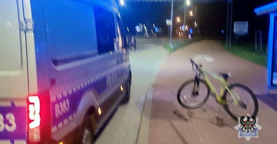 zdjęcie: Około północy wsiadł na rower, pomimo iż wcześniej spożywał alkohol / fot. KMP w Wałbrzychu