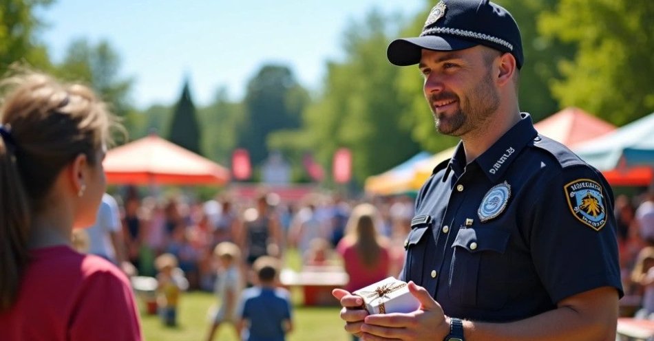 zdjęcie: Policjant z Namysłowa wspiera piknik charytatywny w Zawierciu / TM/ przykładowa ilustracja