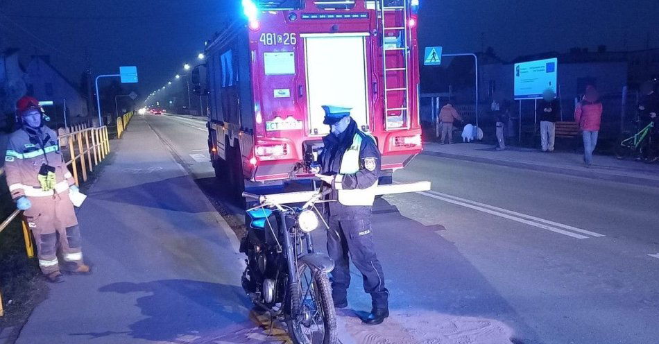 zdjęcie: Motocyklista ranny po zderzeniu z Oplem w Mogilnie / fot. KPP Mogilno