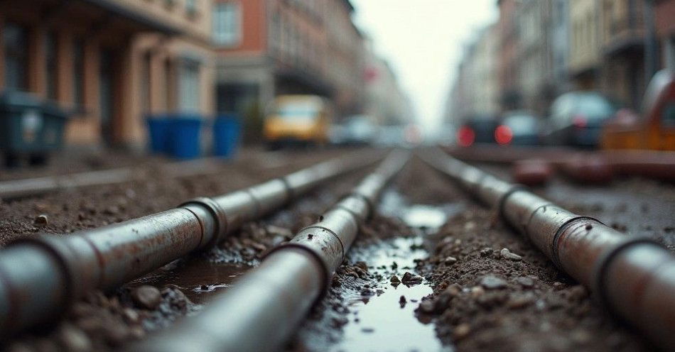 zdjęcie: Olesno wyda 24,8 mln zł na inwestycje. Kanalizacja, drogi i wodociągi / Prace budowlane w polskim mieście /TMAI