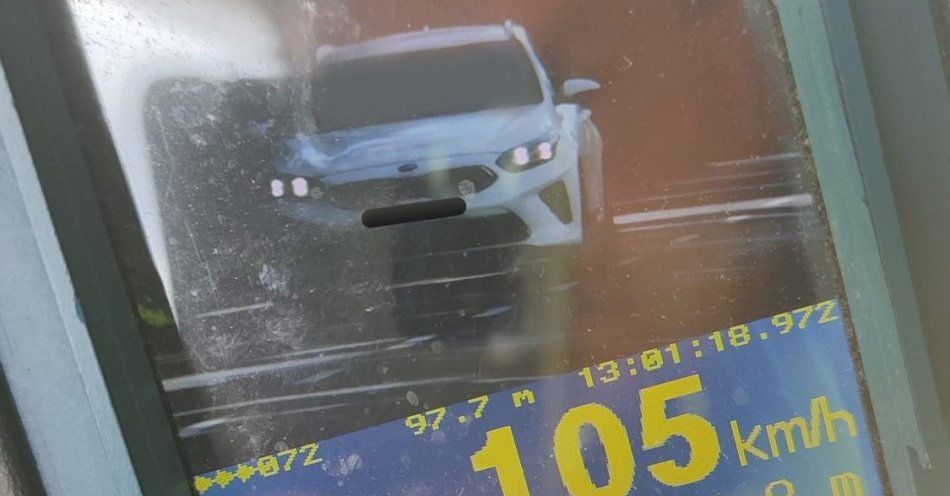 zdjęcie: Aż 105km/h pomimo ograniczenia / fot. KPP Kościan