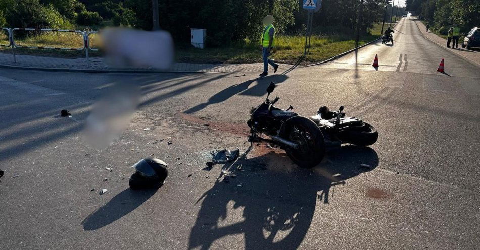 zdjęcie: Wypadek z udziałem motocyklistki / fot. KPP Krasnystaw