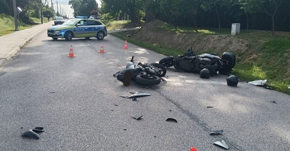 zdjęcie: Zderzenie dwóch motocyklistów w Krasnymstawie / fot. KPP Krasnystaw