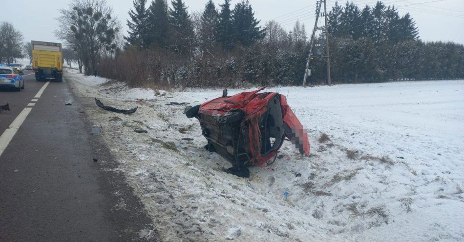 zdjęcie: Śmiertelny wypadek na DK-12 / fot. KMP Chełm