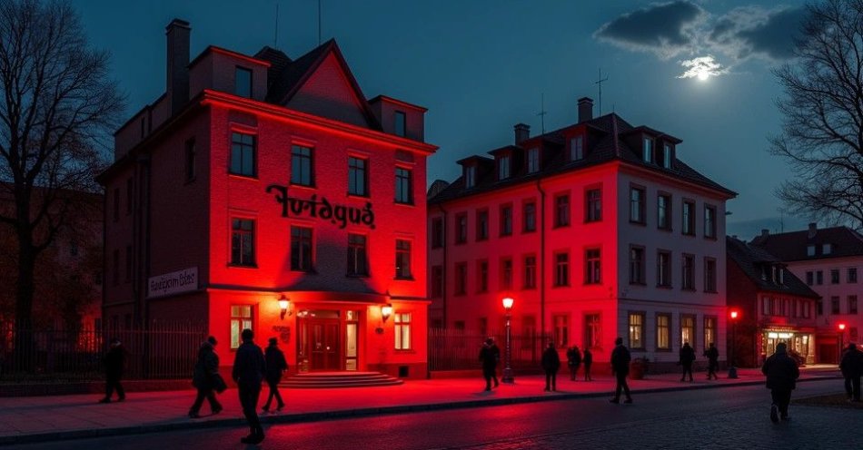 zdjęcie: Komenda w Kędzierzynie Koźlu podświetlona na czerwono dla dzieci / TM/ przykładowa ilustracja