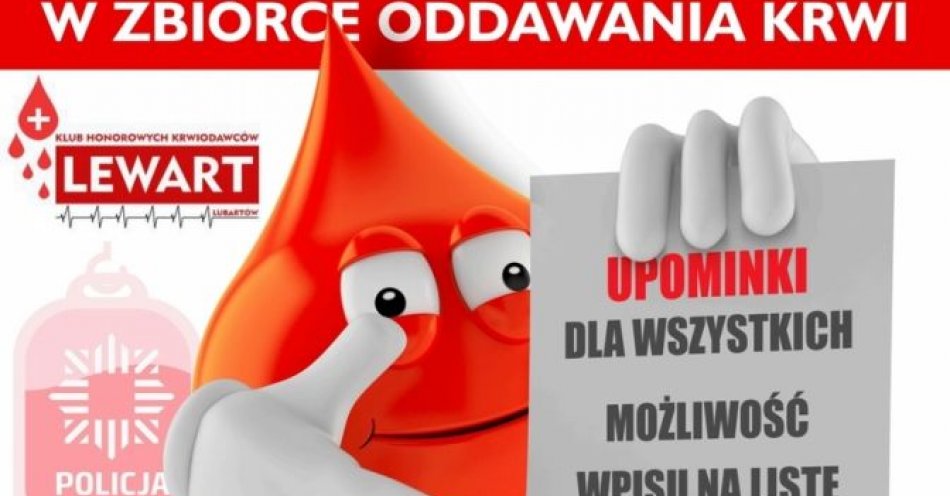 zdjęcie: Akcja honorowego oddawania krwi / fot. KPP Lubartów