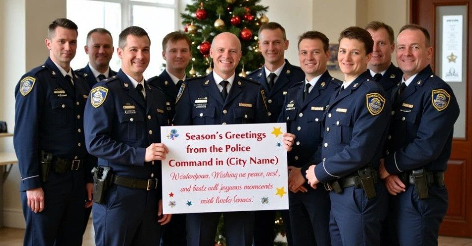zdjęcie: Świąteczne życzenia policjantów z Komendy Powiatowej w Płońsku / TM/ przykładowa ilustracja