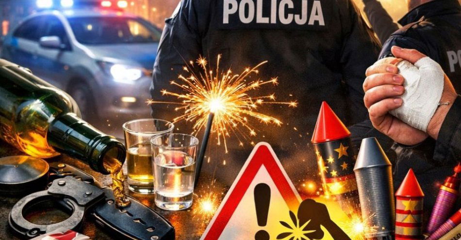 zdjęcie: Sylwester z rozwagą jak bezpiecznie używać fajerwerków / fot. KMP w Nowym Targu