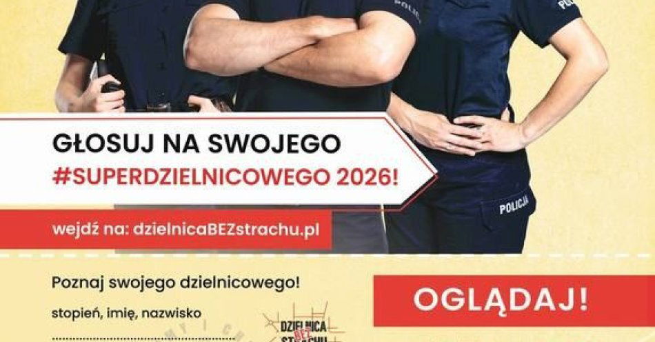 zdjęcie: Wybierz Łukasza Raka w plebiscycie SuperDzielnicowy 2026 / fot. KMP w Piotrkowie Trybunalskim