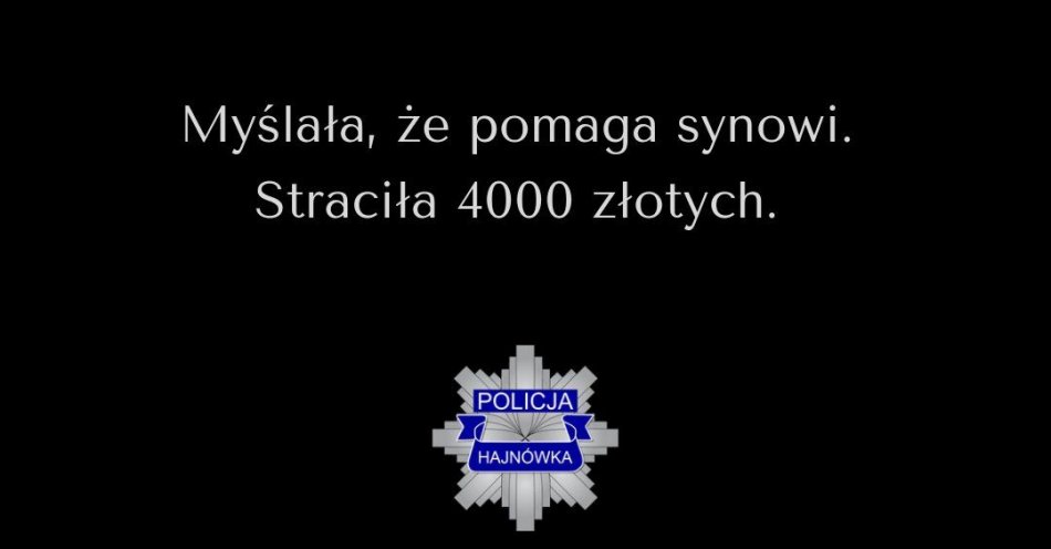 zdjęcie: Myślała, że pomaga synowi. Straciła 4000 złotych / fot. KPP Hajnówka