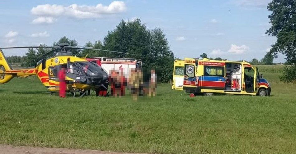 zdjęcie: Nieszczęśliwy wypadek podczas naprawy dachu / fot. KMP Biała Podlaska