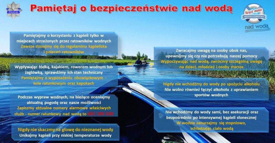 zdjęcie: Wypoczynek nad wodą jest bardzo przyjemny, szczególnie w upalne dni. Co zrobić, aby spędzać czas wolny bezpiecznie? / fot. KPP w Świdnicy