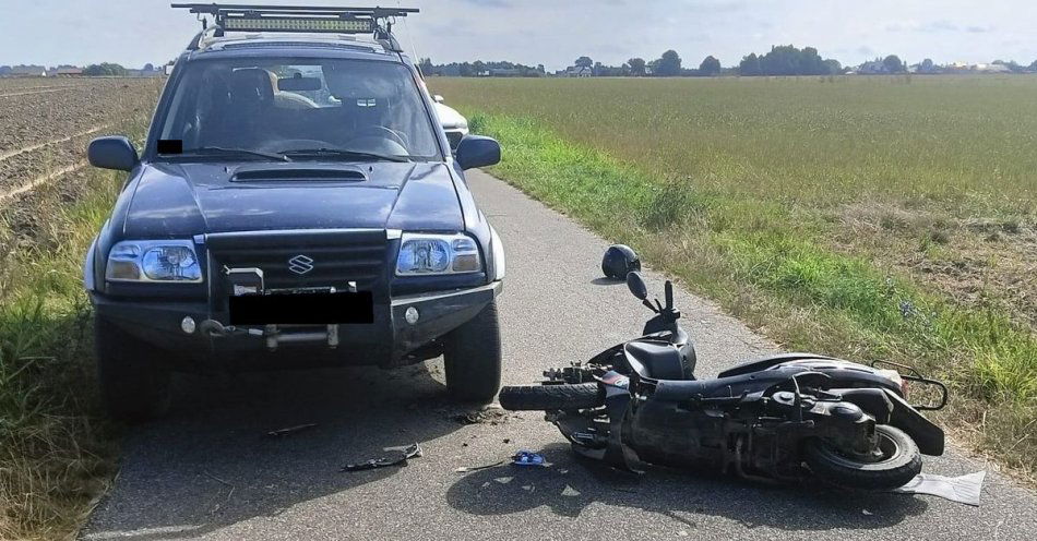 zdjęcie: Wypadek z udziałem motorowerzysty / fot. KPP Radzyń Podlaski