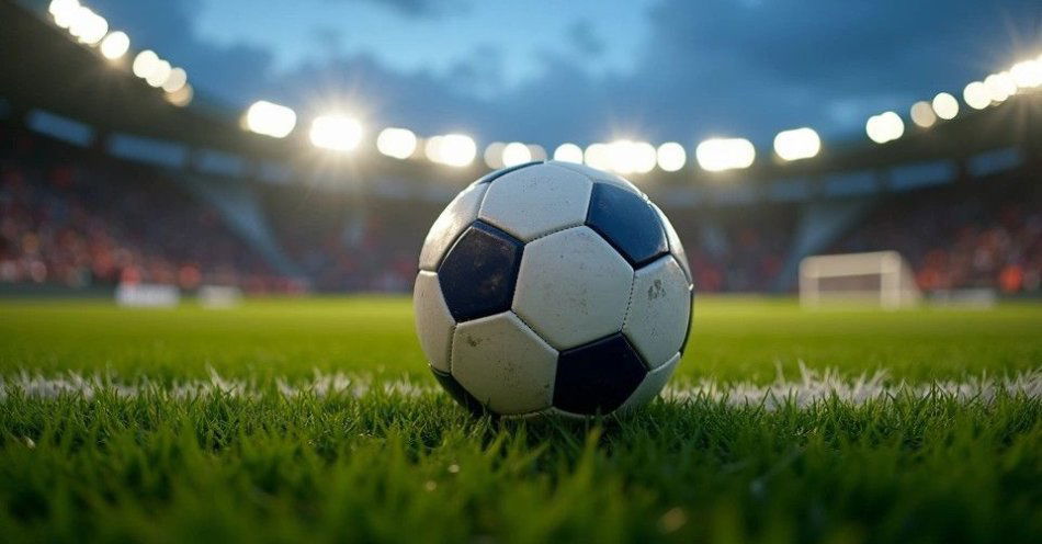 zdjęcie: GieKSa wraca do gry: jak GKS Katowice odbudował się po dramacie spadku do IV ligi / Piłka na boisku stadionowym wieczorem — ilustracja sportowa