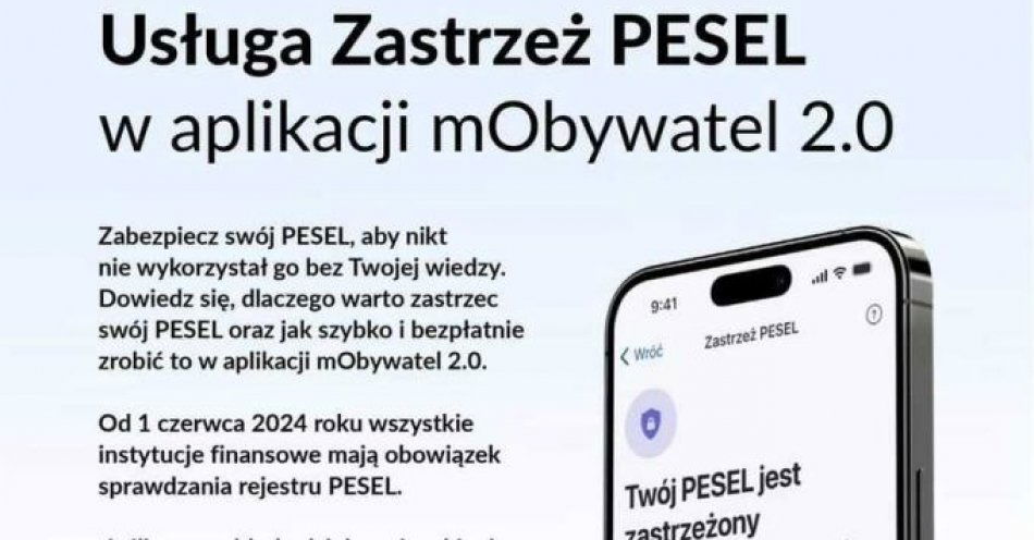 zdjęcie: Przypominamy, że od 1 czerwca można zastrzec numer PESEL❗ / fot. KPP Świebodzin