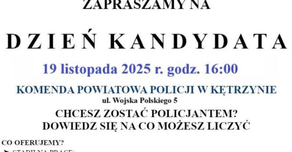 zdjęcie: Dzień Kandydata w Komendzie Powiatowej Policji w Kętrzynie / fot. KPP w Kętrzynie