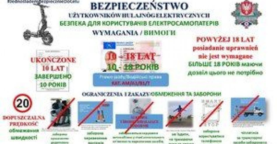 zdjęcie: Kilka zasad bezpieczeństwa - hulajnoga elektryczna / fot. KPP w Sierpcu