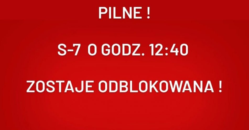 zdjęcie: Trasa s-7 zostaje odblokowana całkowicie. planowany czas odblokowania do dnia 5 marca ! / fot. KPP w Nowym Dworze Gdańskim