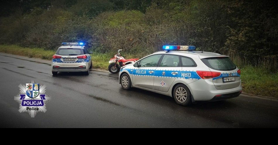 zdjęcie: Policyjny pościg za kierującym motocyklem / fot. KPP w Policach