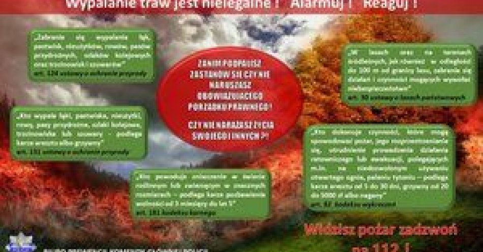 zdjęcie: Zanim podpalisz ściernisko- pomyśl. apelujemy o rozsądek / fot. KMP w Legnicy