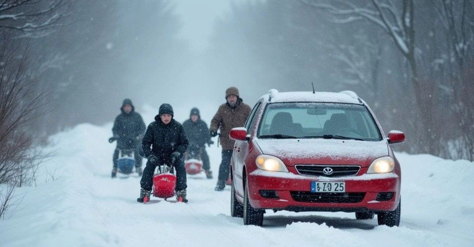 zdjęcie: Kulig ciągnięty przez auto to wykroczenie i realne niebezpieczeństwo / TM/ przykładowa ilustracja