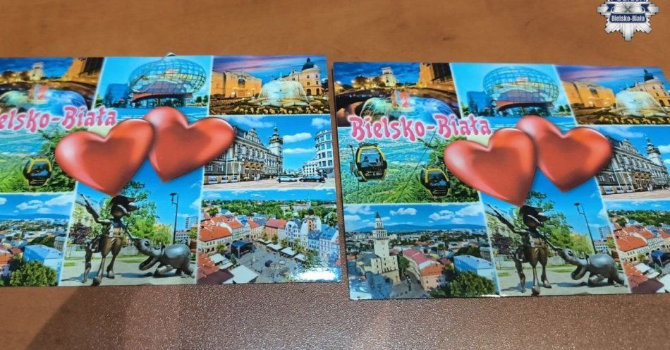 zdjęcie: Pocztówki z podziękowaniami dla policjantów z Bielska-Białej / fot. KMP w Bielsku-Białej