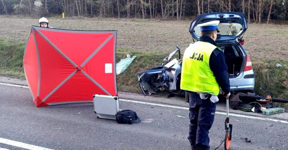 zdjęcie: Śmiertelny wypadek na DK 74 / fot. KMP w Piotrkowie Trybunalskim