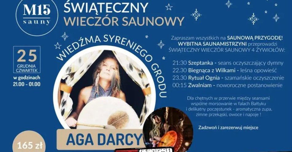 zdjęcie: Bożonarodzeniowa Noc Saunowa z Agą Darcy! / kupbilecik24.pl / Bożonarodzeniowa Noc Saunowa z Agą Darcy!