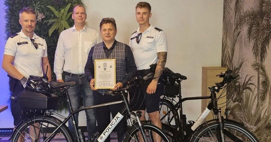 zdjęcie: Tabor rowerowy bialskich mundurowych zwiększył się o dwa jednoślady / fot. KMP Biała Podlaska