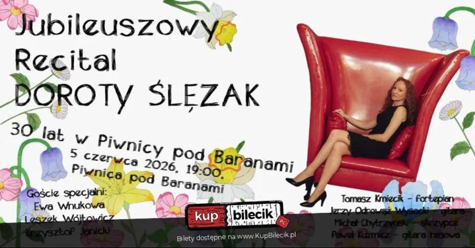 zdjęcie: Jubileuszowy Recital Doroty Ślęzak - 30 lat w Piwnicy pod Baranami / kupbilecik24.pl / Jubileuszowy Recital Doroty Ślęzak - 30 lat w Piwnicy pod Baranami